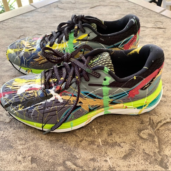 paint splatter asics shoes